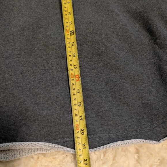 Natural Life Boho Charcoal Oversized Sweatshirt W/ Red Knit Trim, Raw Edges, S/M - Picture 8 of 9